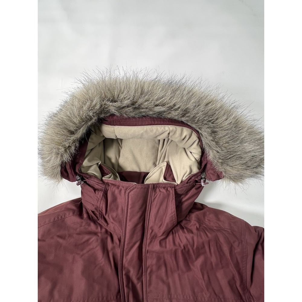 LL Bean Mens Parka Coat Jacket L Maroon Goose Down Faux Fur Hooded Gore-Tex EUC - Picture 3 of 16
